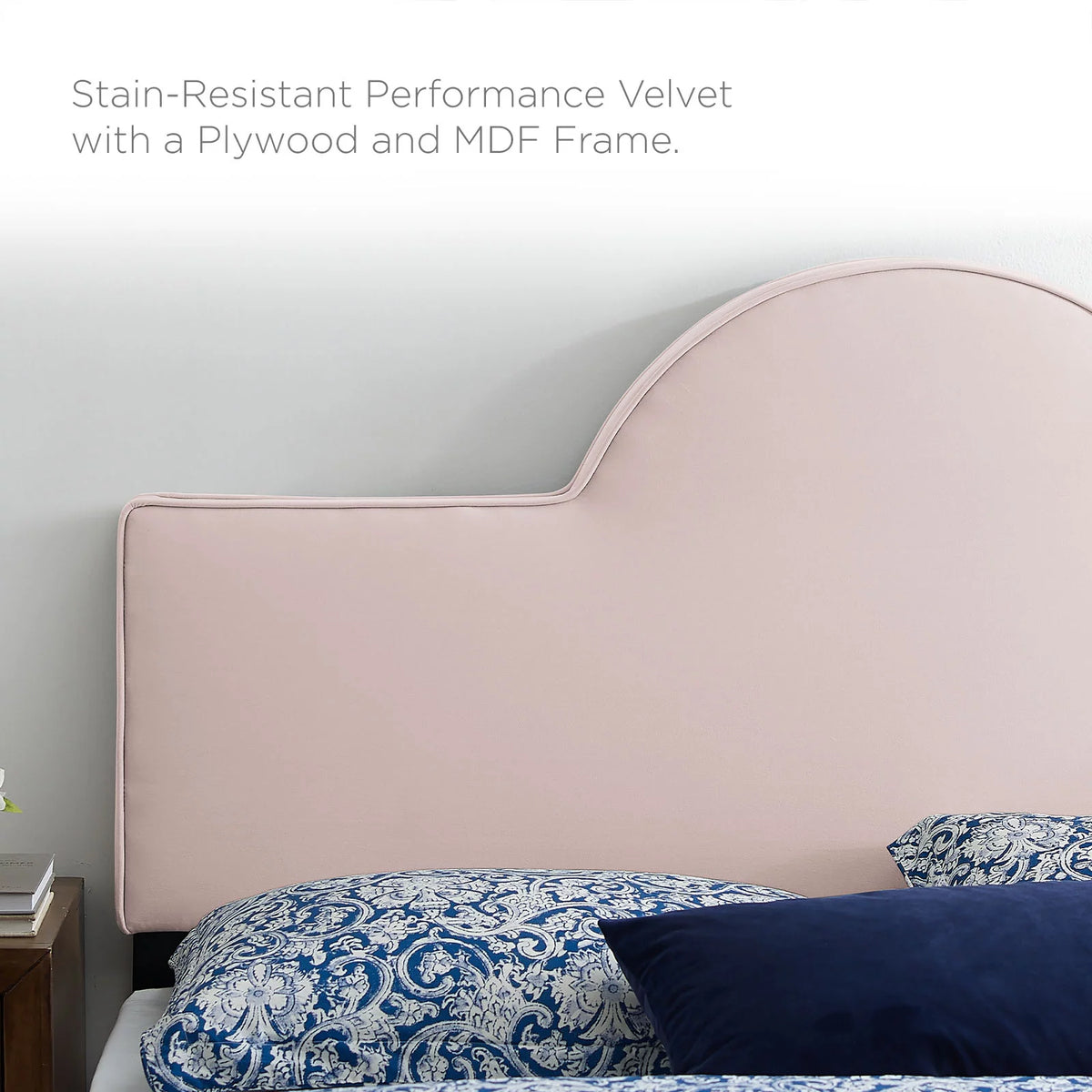 Queen Size Pink Velvet Platform Bed Frame X6728