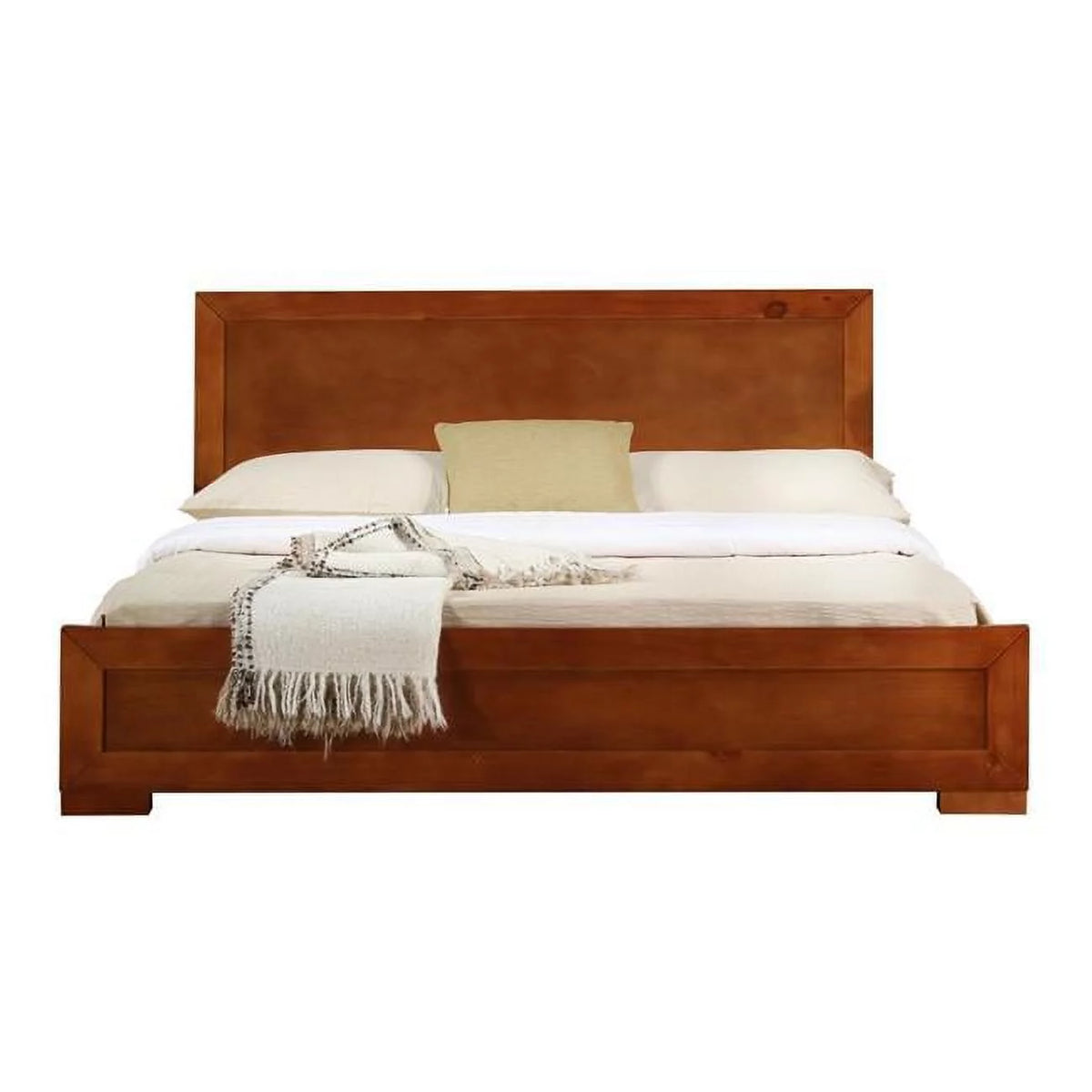 Cherry Queen Size Wooden Platform Bed W938697