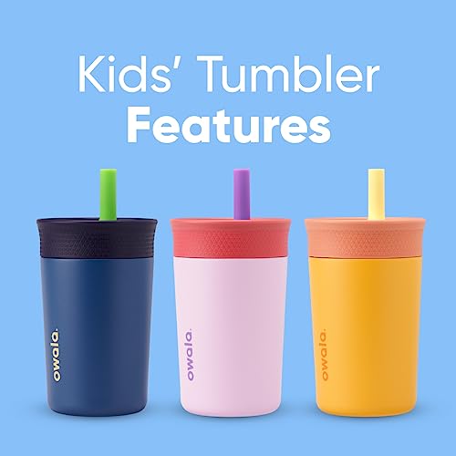 12 Oz Stainless Steel Kids Tumbler with Straw J39774