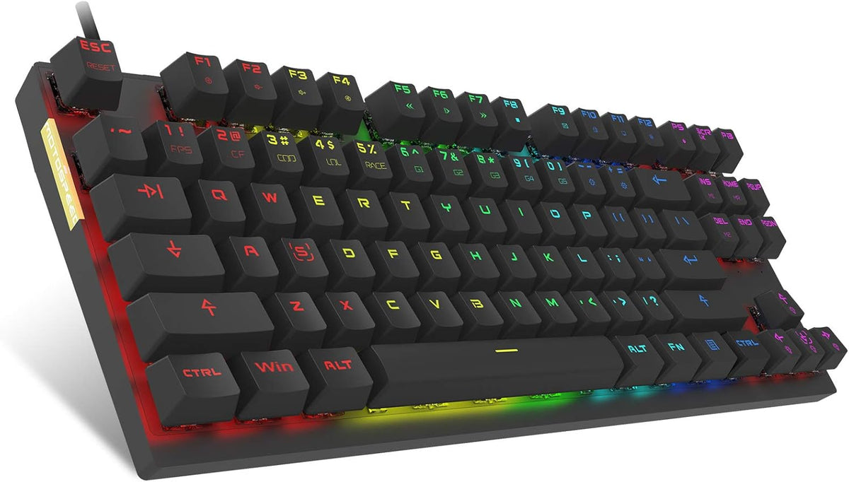 Pink 87 Keys RGB Backlit Mechanical Gaming Keyboard Z2459