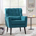 Dark Blue Chenille Fabric Accent Chair Set of 2 N292