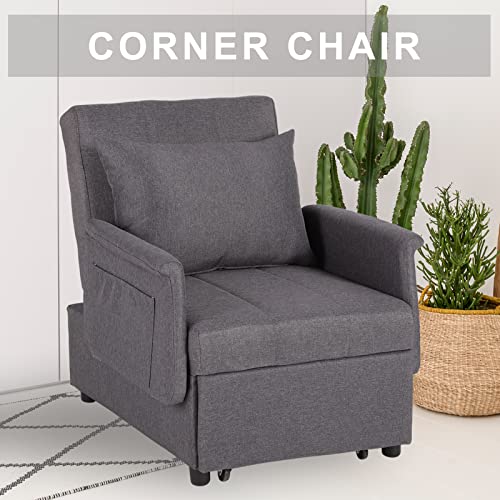 Black Sleeper Chair Bed Sofa with Pillow C309