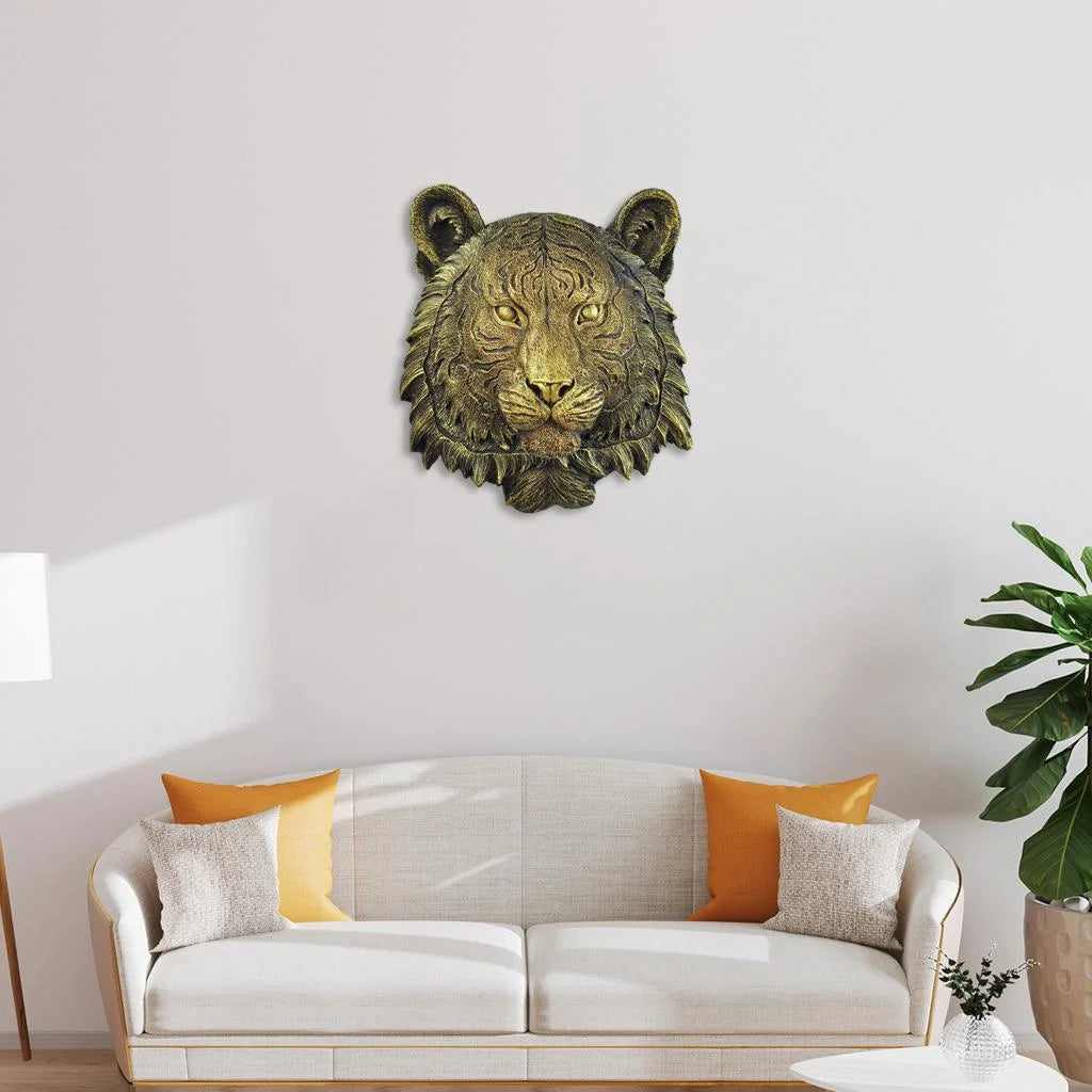 Tigers Mounted Bust Wall Sculpture K86826