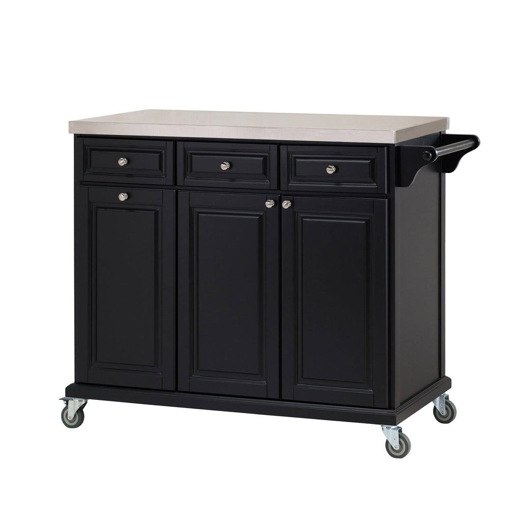 Black Stainless Steel Countertop Kitchen Island Cart B1300