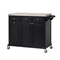 Black Stainless Steel Countertop Kitchen Island Cart B1300