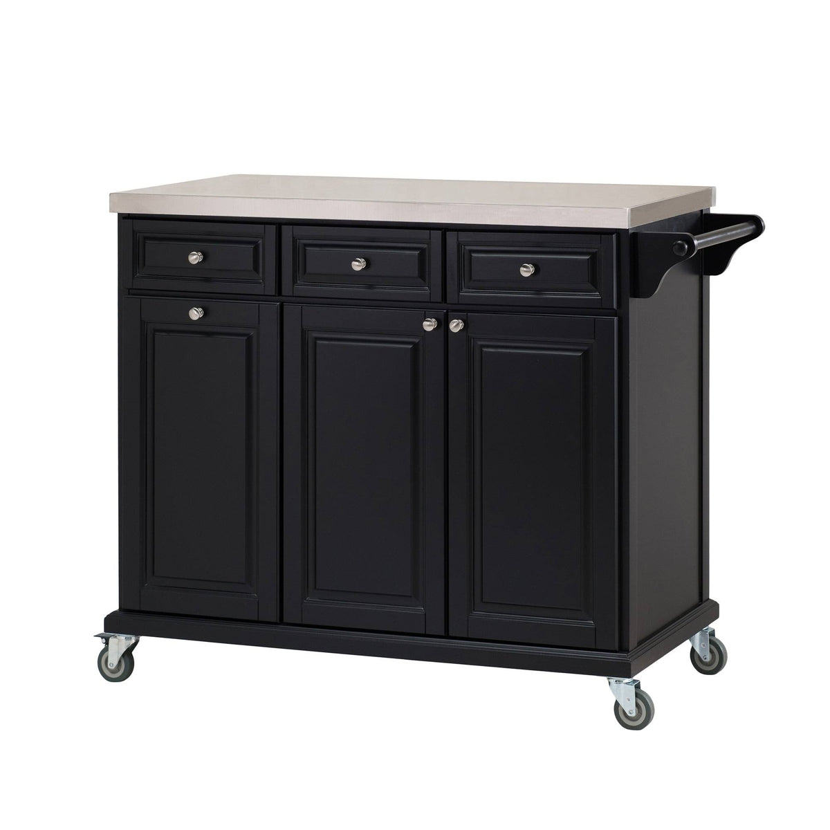 Black Stainless Steel Countertop Kitchen Island Cart B1300