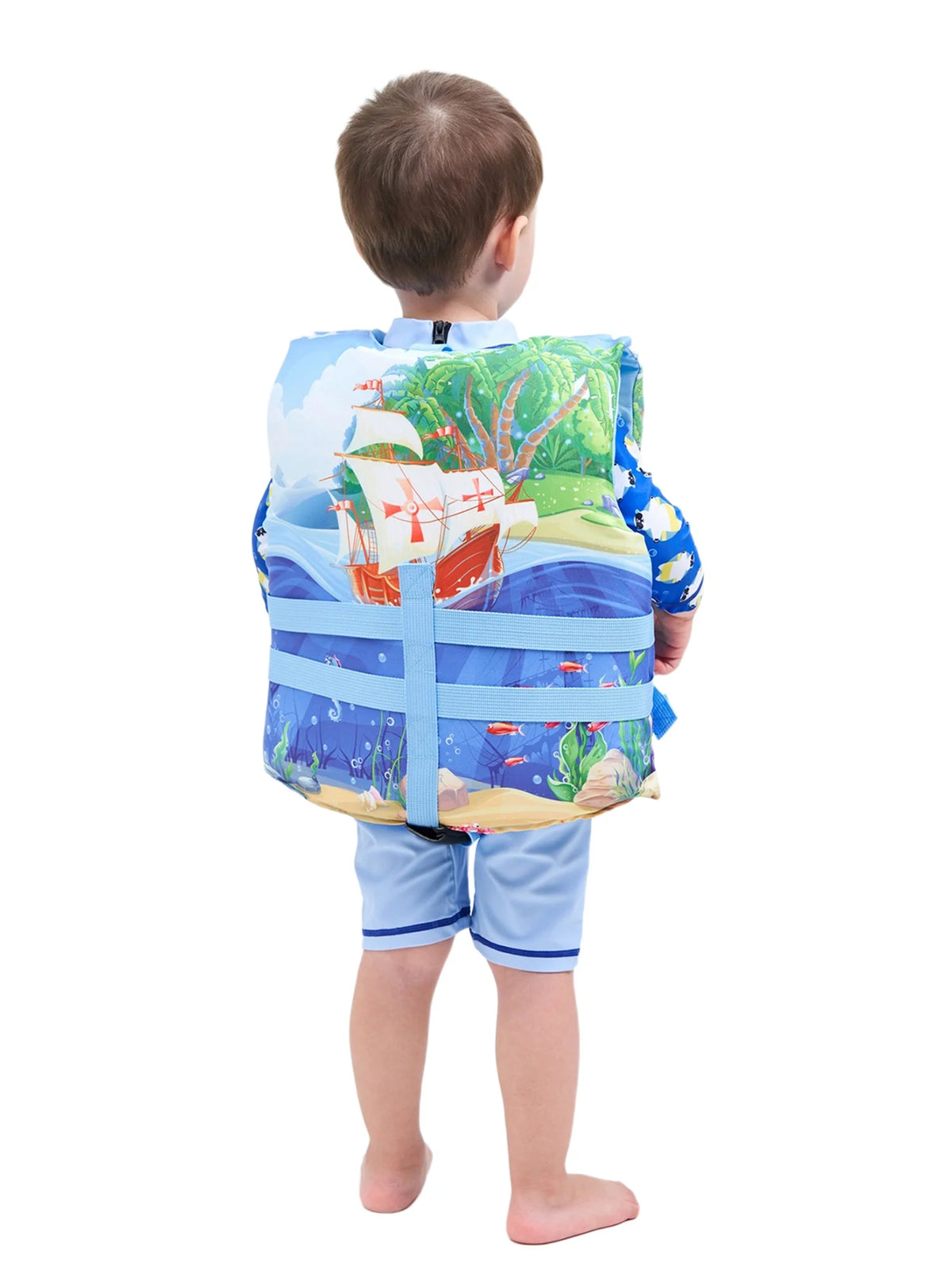 Kids Swimming Life Vest Cartoon Animals Print Life Jacket With Lockable Buckles C73891