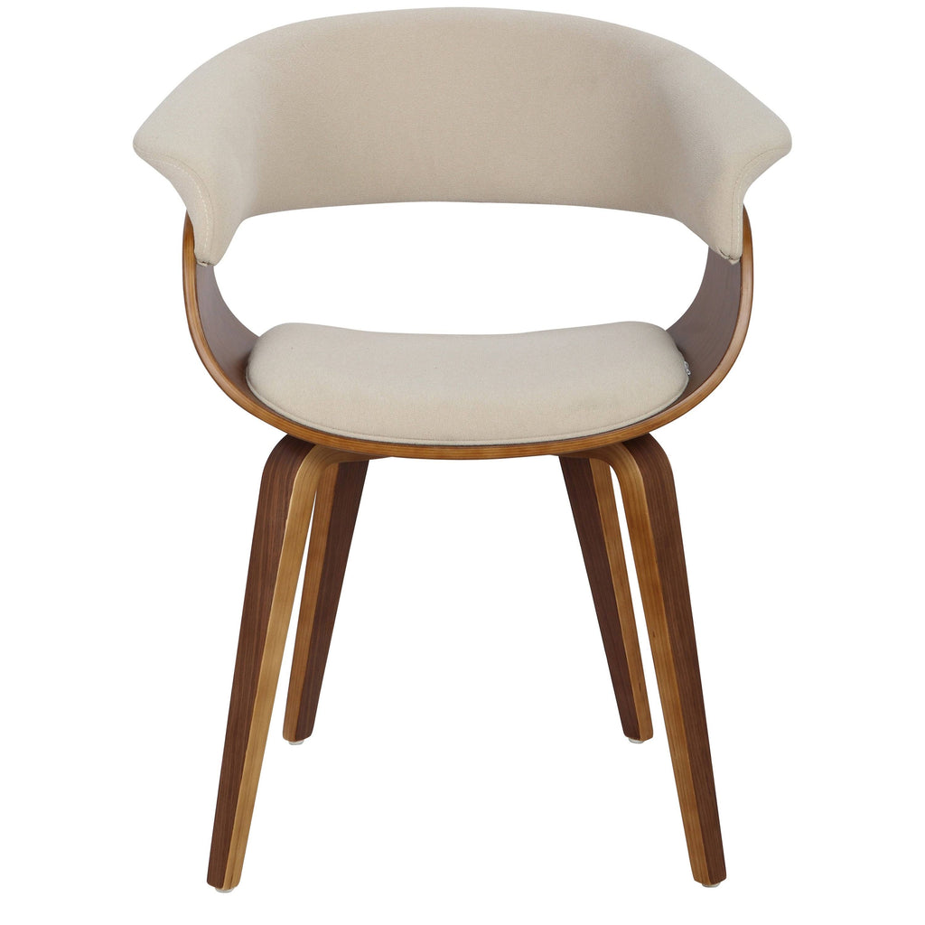Cream Fabric Zebra Wood Dining Accent Chair K463