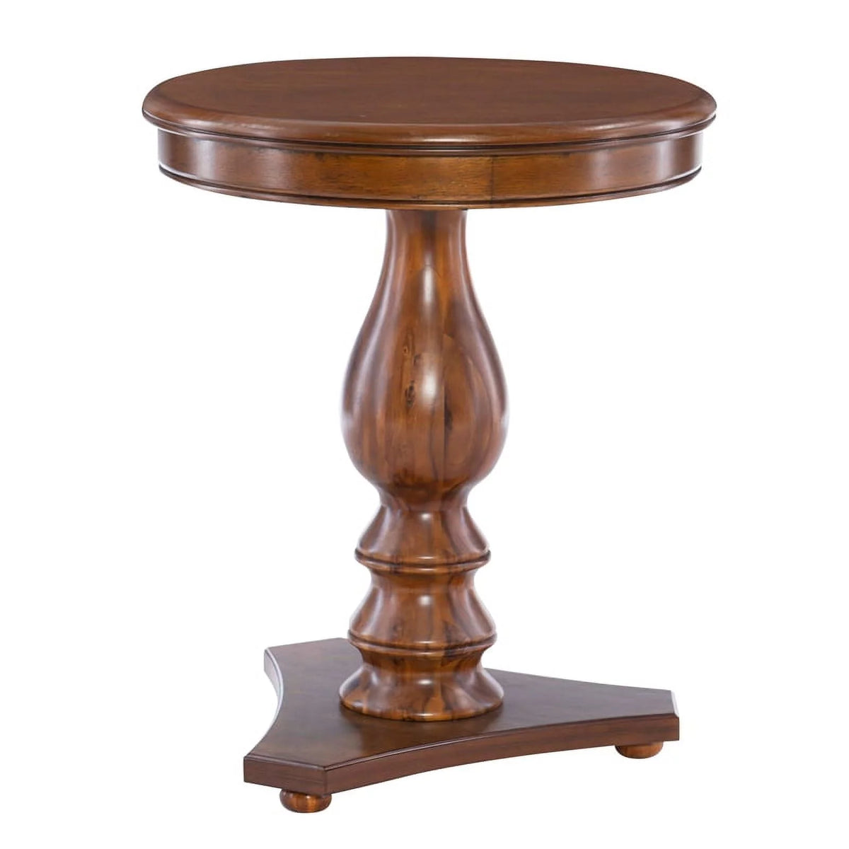 Round Wood Side Table with Pedestal Base V112