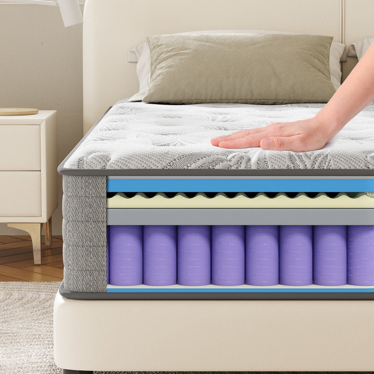 Hybrid Gel Memory Foam Innerspring Mattress Queen N14097