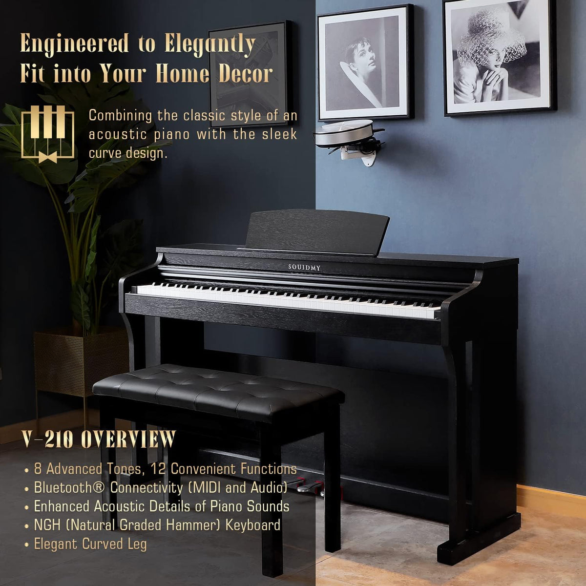 88-Key Weighted Hammer-Action Digital Piano M414