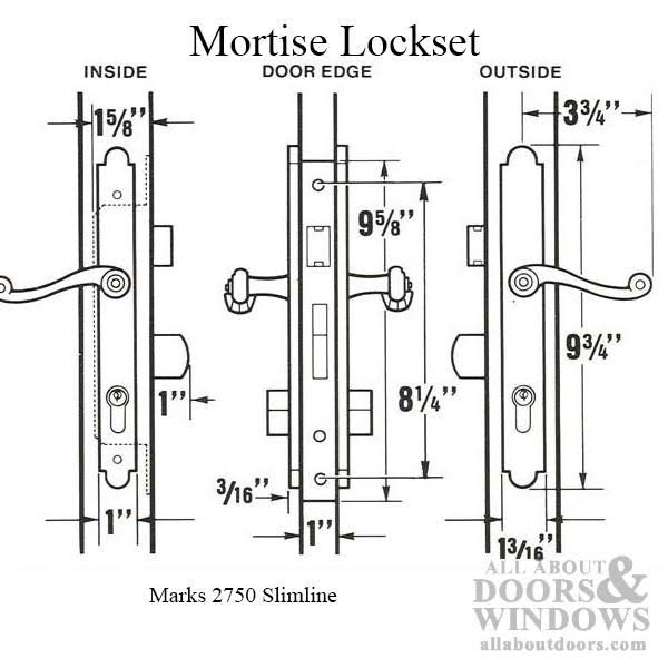 Slim Line Storm Security Door Lock Brass Left Hand Single Cylinder S7135