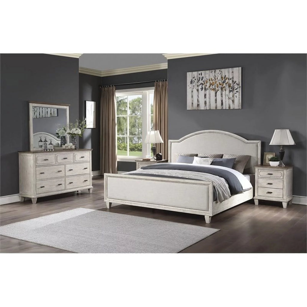 Gray Queen Upholstered Wooden Bed M8768