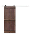Walnut Stained Knotty Pine Wood Interior Sliding Barn Door with Hardware Kit W3821