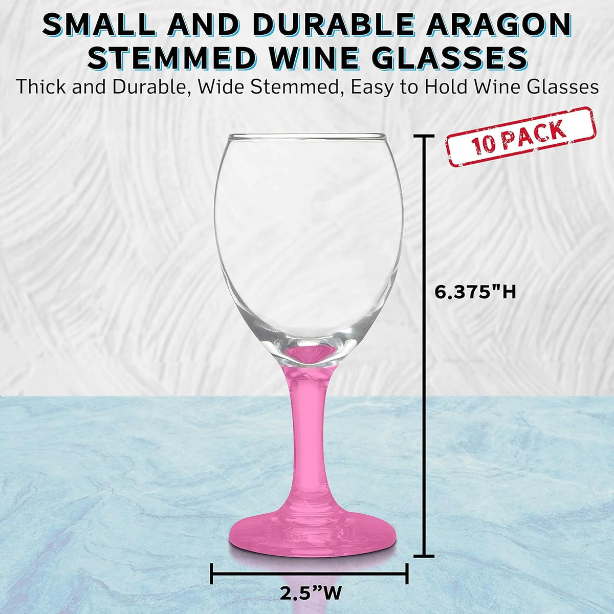 10 Aragon Wine Glasses Set, 8.5 Oz W400717