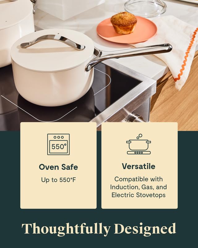Nonstick Ceramic Sauce Pan with Lid (3 qt) - Perracotta R70604