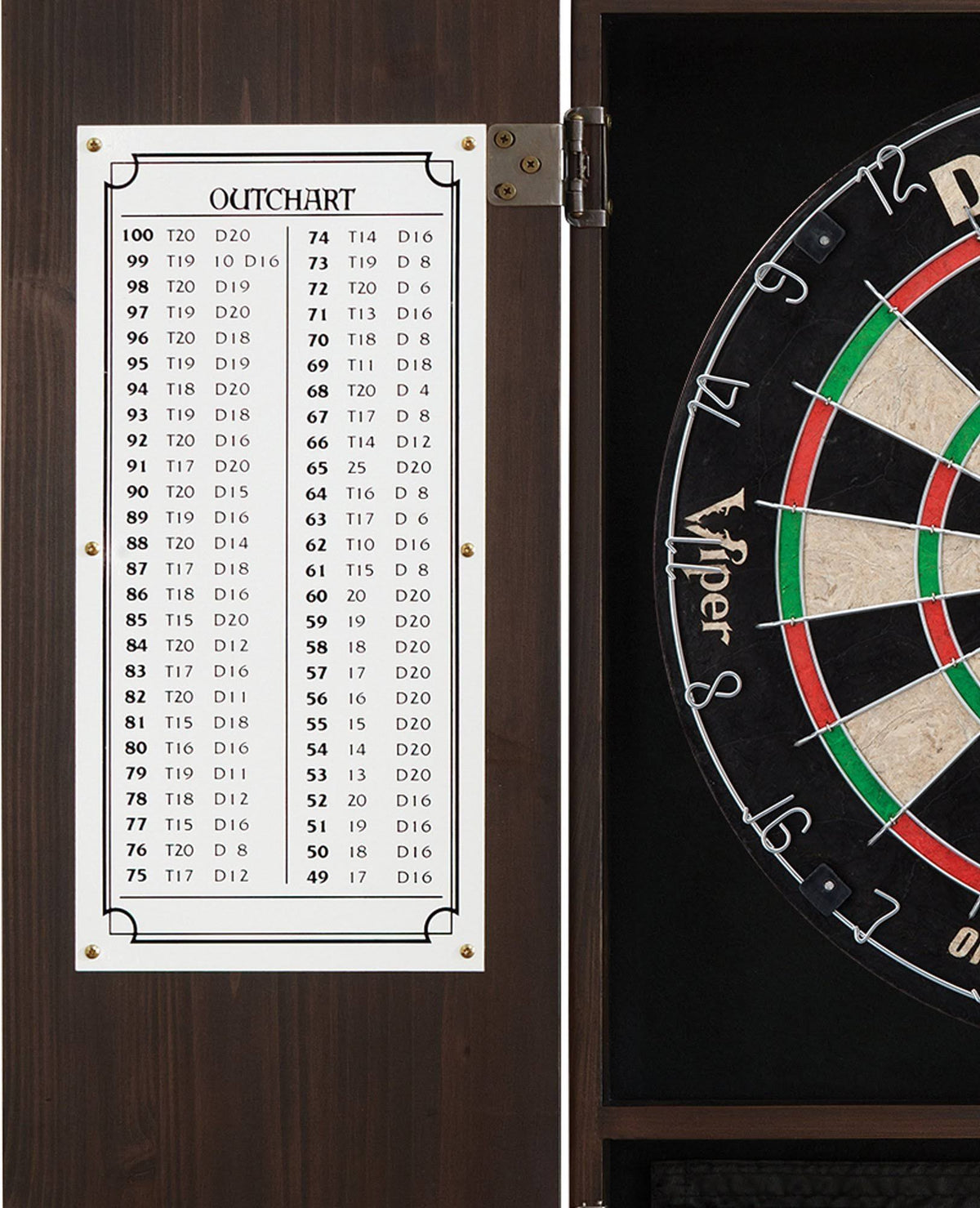 Solid Wood Cabinet & Sisal/Bristle Dartboard Set E546