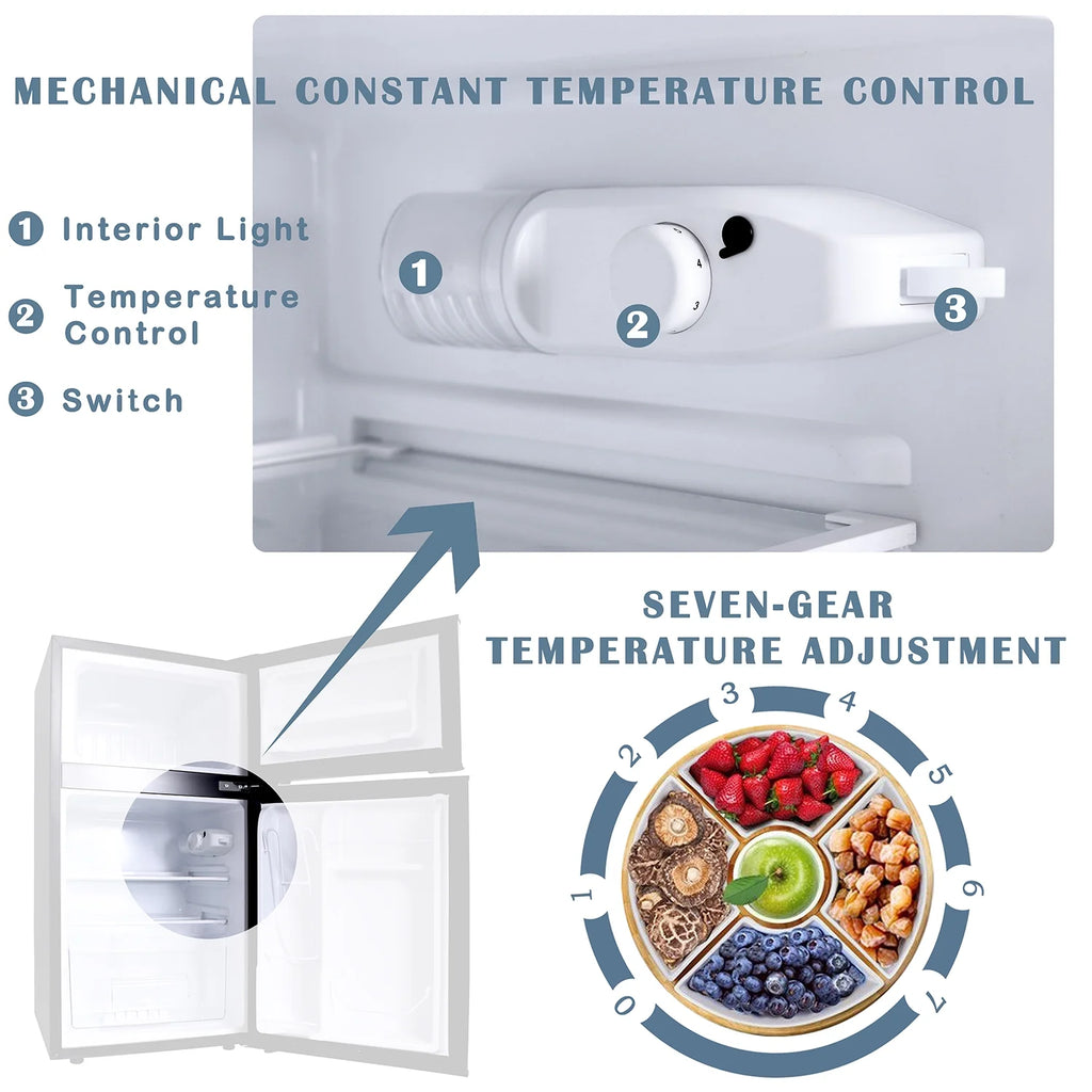 3.2 Cu ft Compact Mini Refrigerator Separate Freezer E67813