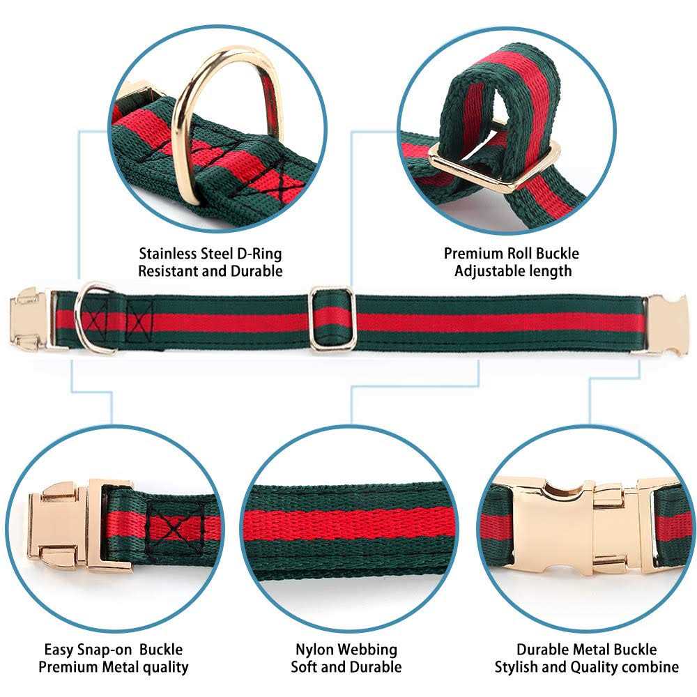 Adjustable Dog Collar with Metal Buckle D6902
