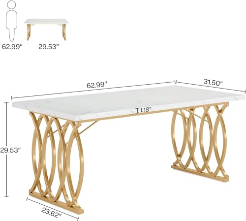 White 63" W Executive Desk Q34236
