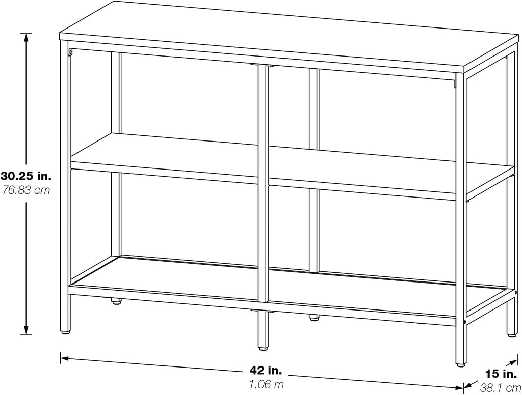 White Double 3 Shelf Bookcase and Credenza D41461