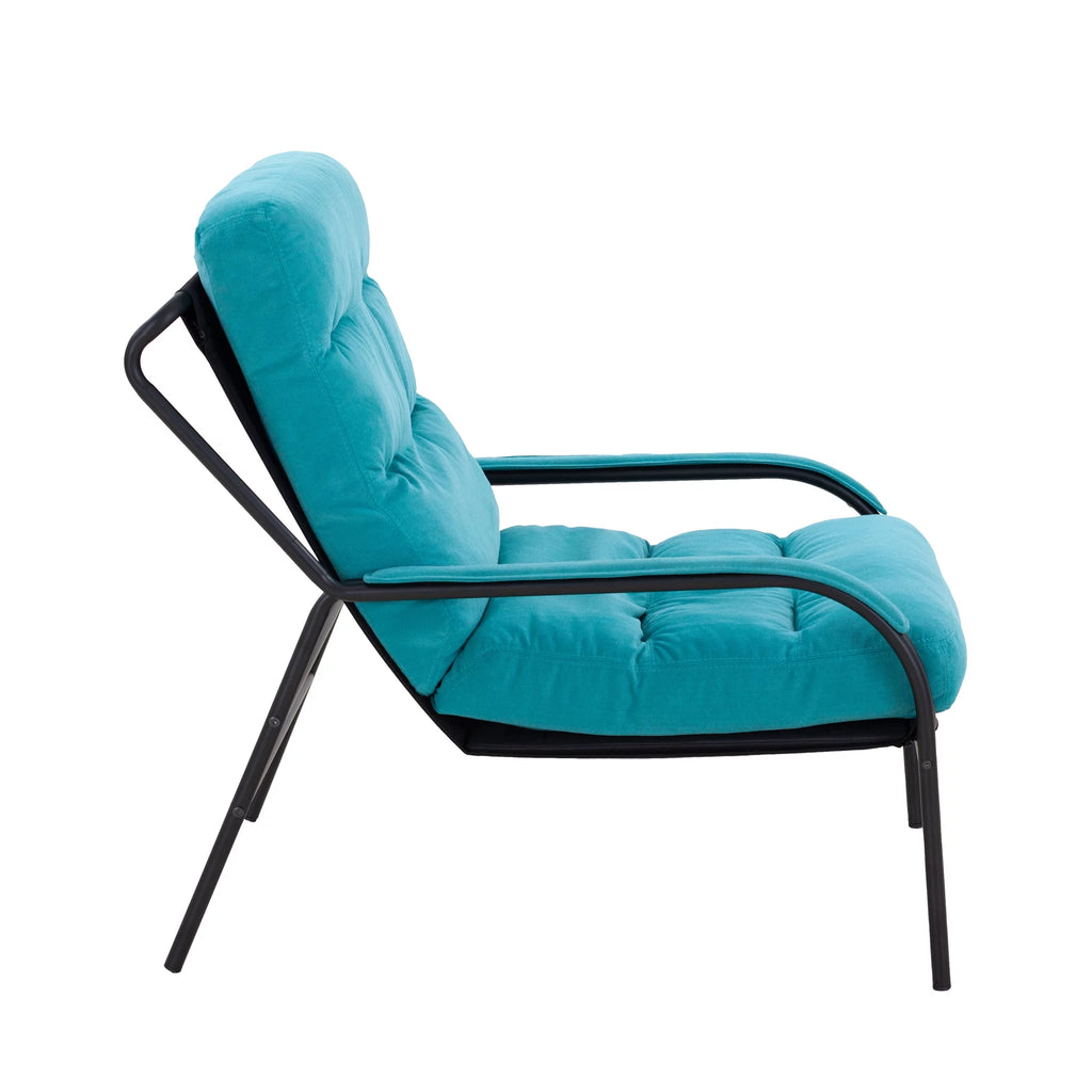 Turquoise Iron Arm Chair with Metal Legs E99677