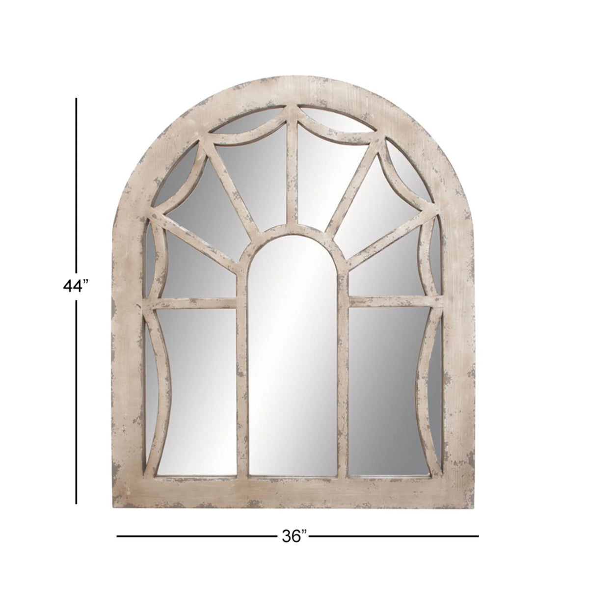 36" x 44" Cream Arched Top Wall Mirror P35791