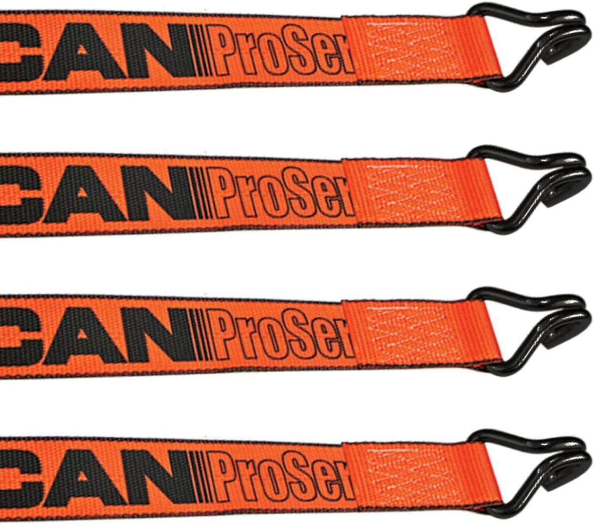 2 Inch x 15 Foot Winch Strap with Heavy Wire Hook, 4 Pack P420