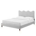 Full Size Grey Velvet Platform Bed Frame K521972