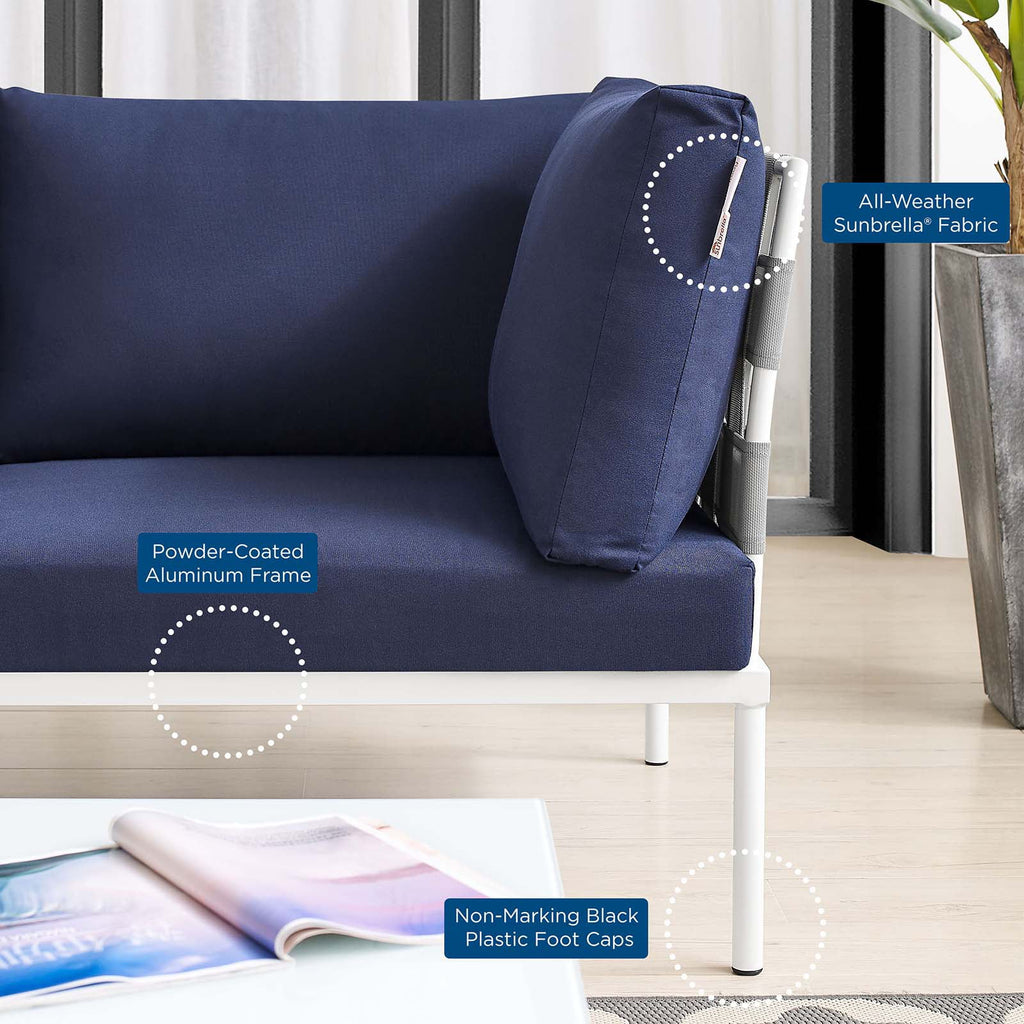 Grey Blue Navy Modern Outdoor Lounge Sofa A5061