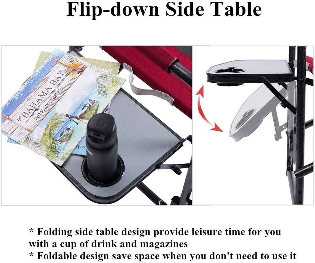 Folding Aluminum Camping Chair with Side Table R716047