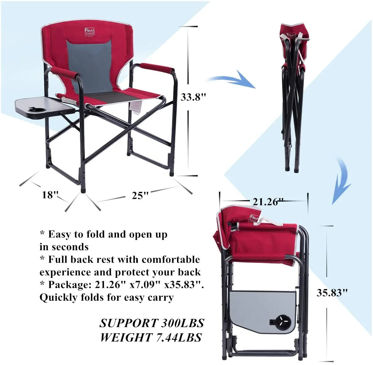 Folding Aluminum Camping Chair with Side Table R716047