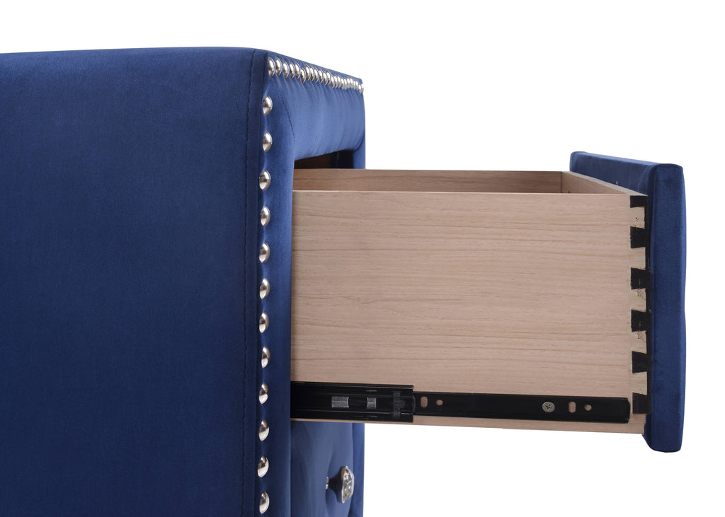 Navy Velvet Night Stand U95478