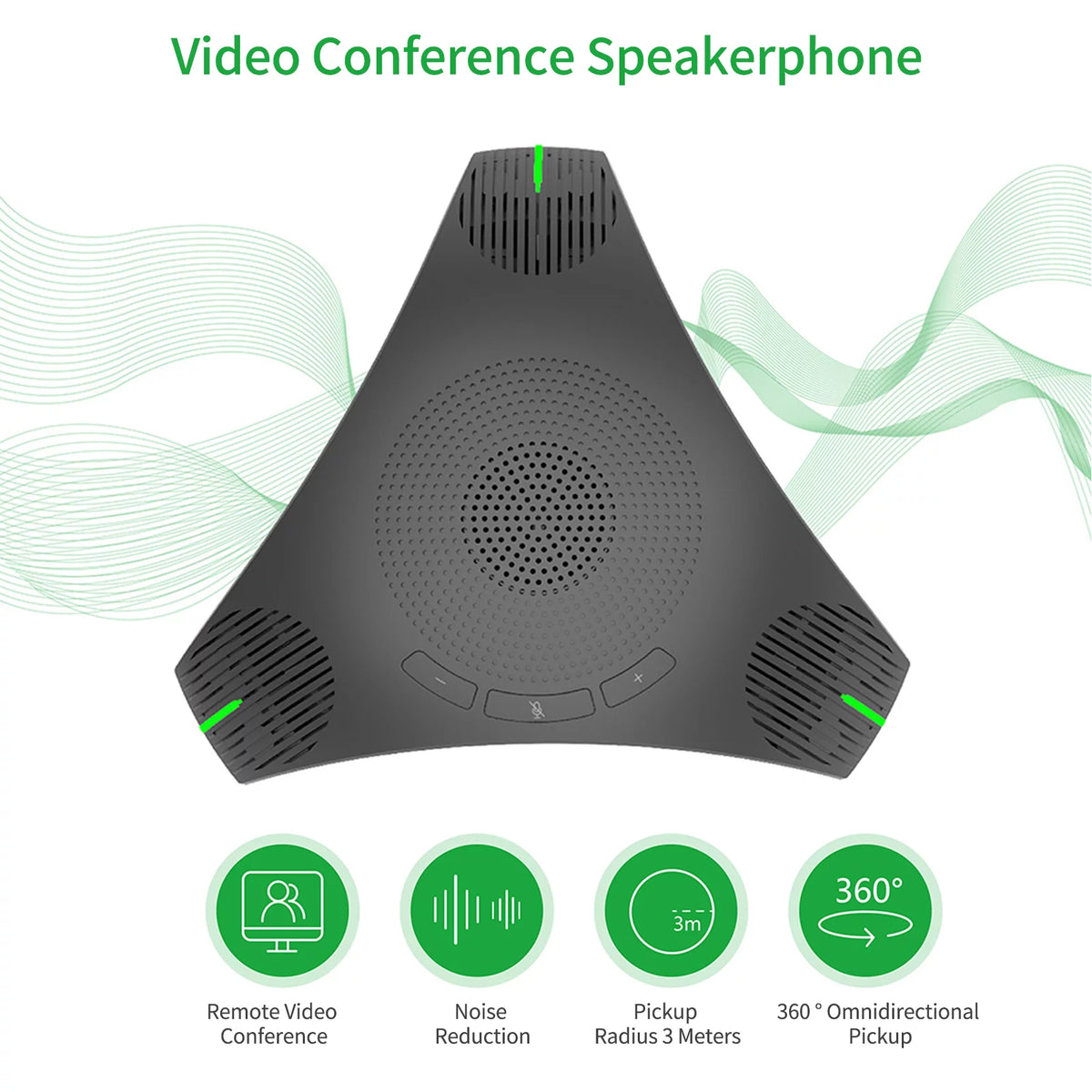 USB Speakerphone Conference Microphone Omnidirectional Computer Mic with Mute Key S80072