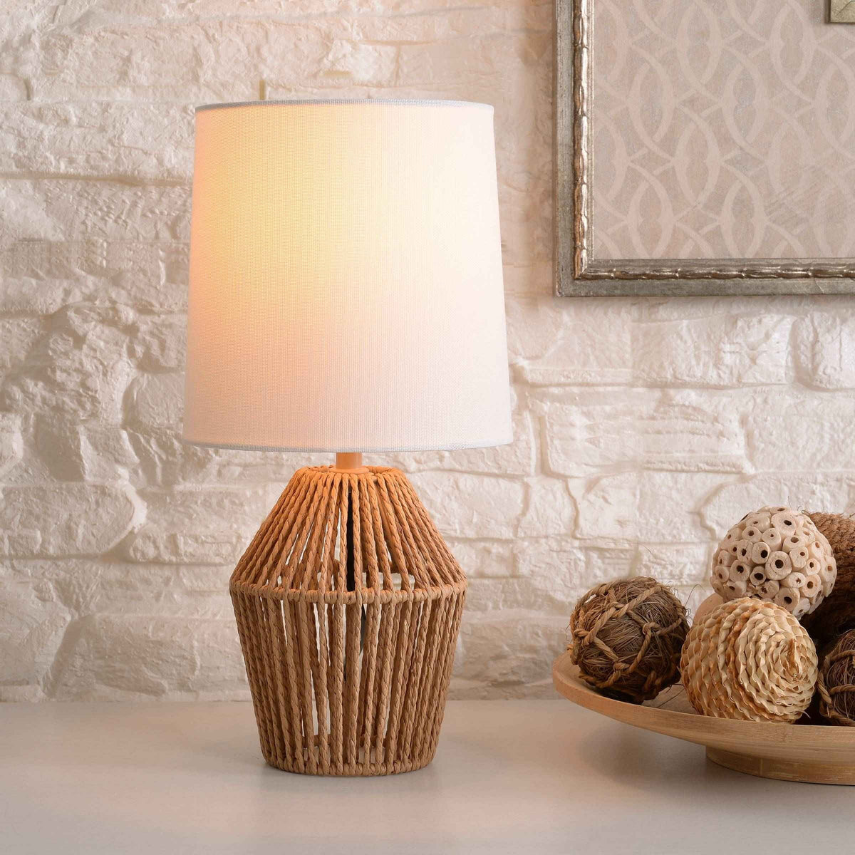 Mini Rattan Table Lamp with Shade S62575