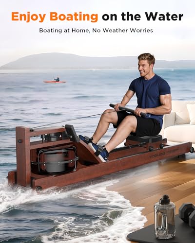 Foldable Water Rowing Machine 400LBS Weight Capacity with Monitor M589144