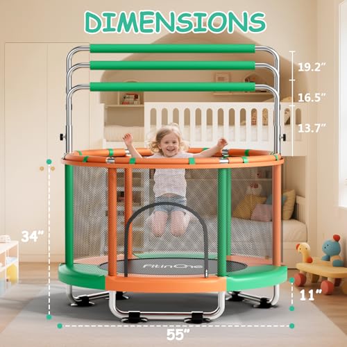 55" Toddler Mini Trampoline with Swing and Gymnastics Bar W310543