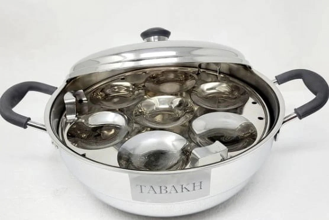 Tri-Ply Stainless Steel Multi Kadai with Steamer Plate, Idli Plates, Dhokla Plates I572