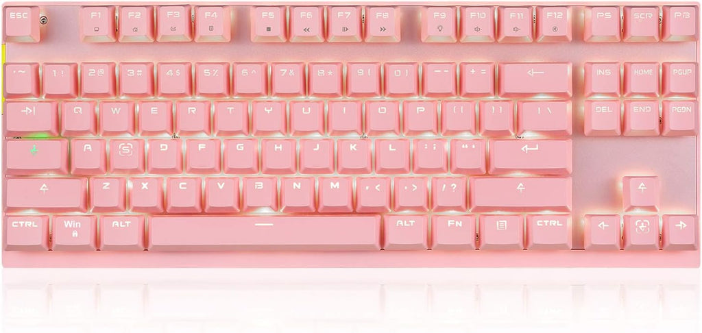 Pink 87 Keys RGB Backlit Mechanical Gaming Keyboard Z2459