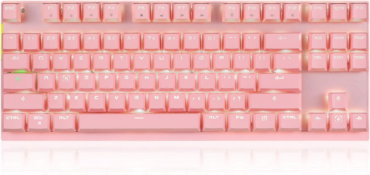 Pink 87 Keys RGB Backlit Mechanical Gaming Keyboard Z2459