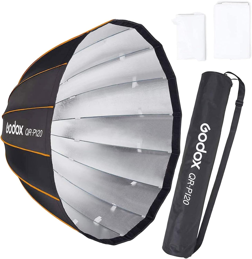 47 Inch Parabolic Softbox Bowens Mount with Diffuser and Carrying Bag O504548