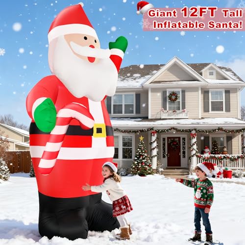 Giant Christmas Inflatables Santa Claus with Built-in LED Lights H1921