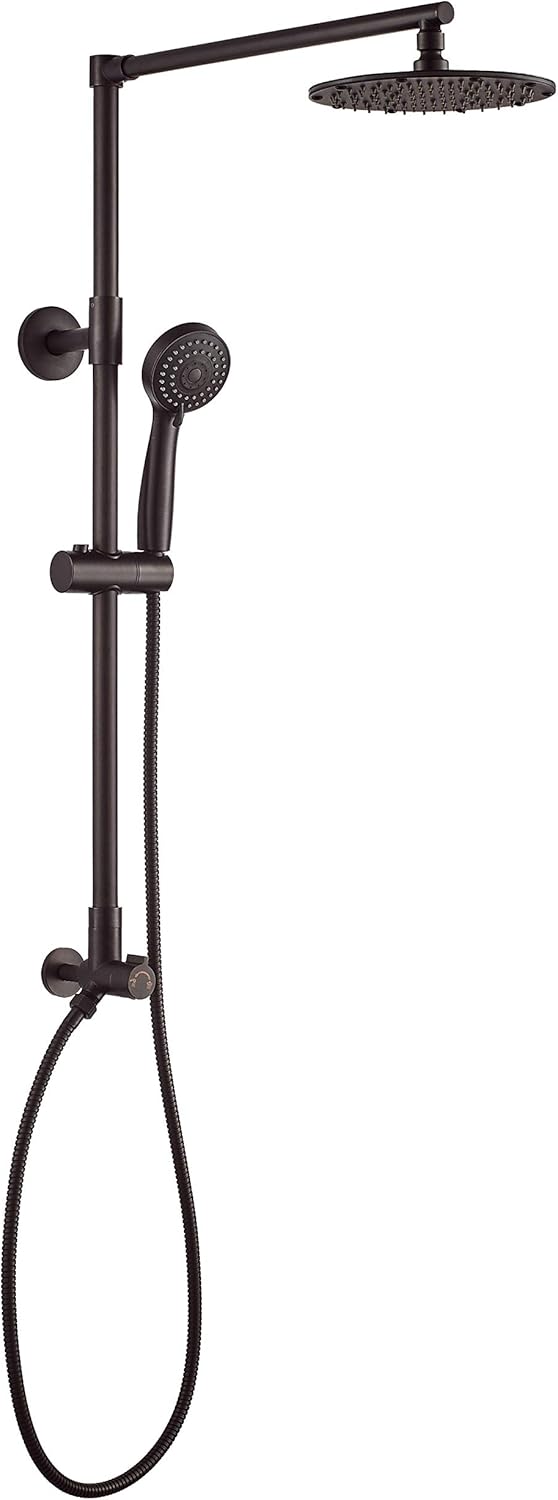 3-Setting Handheld Shower Combo with Slide Bar, 8 Shower Head (2.5 GPM Matte Black) G602181