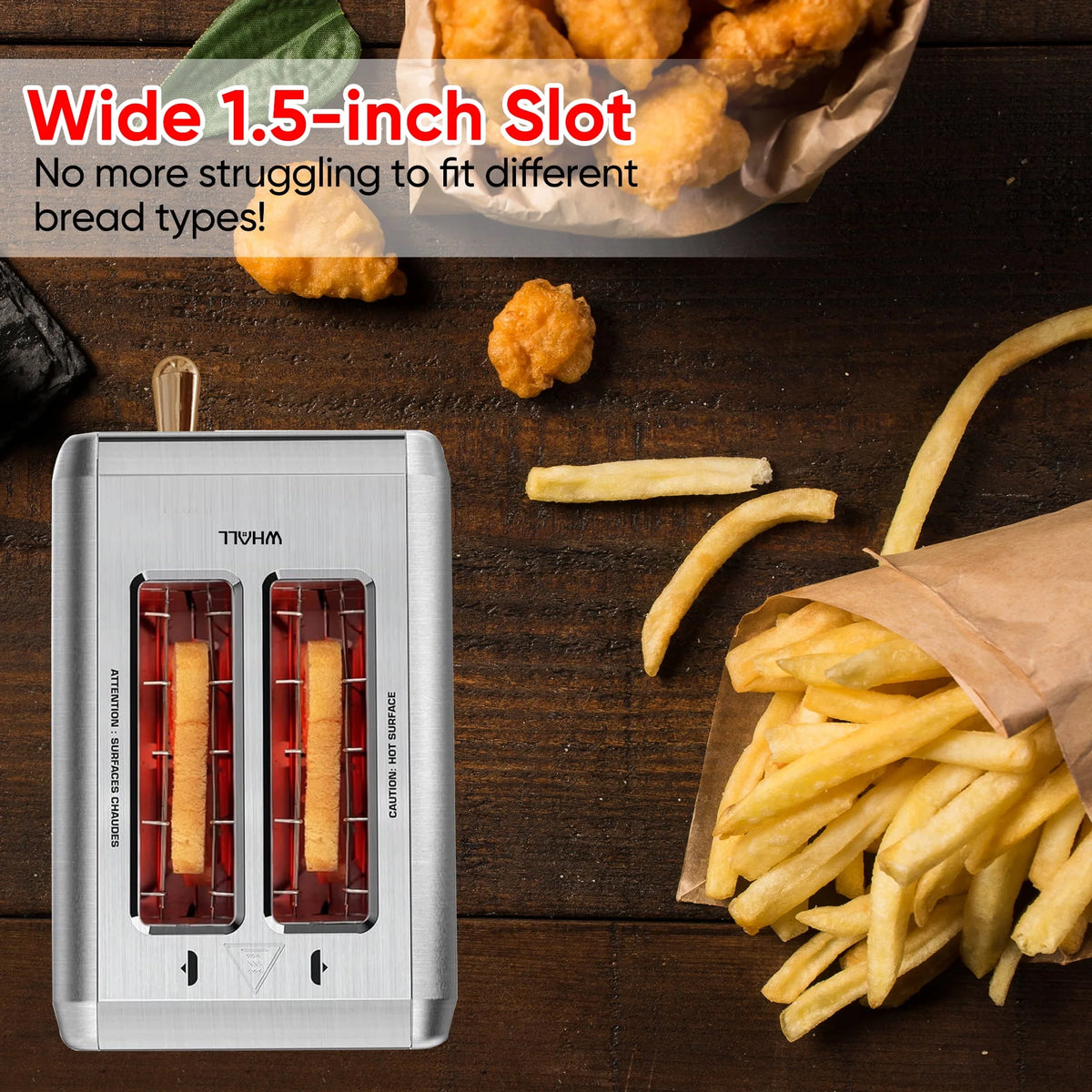 2 Slice Stainless Steel Touchscreen Toaster with Wide Slot K4579