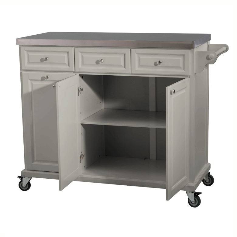 Black Stainless Steel Countertop Kitchen Island Cart B1300
