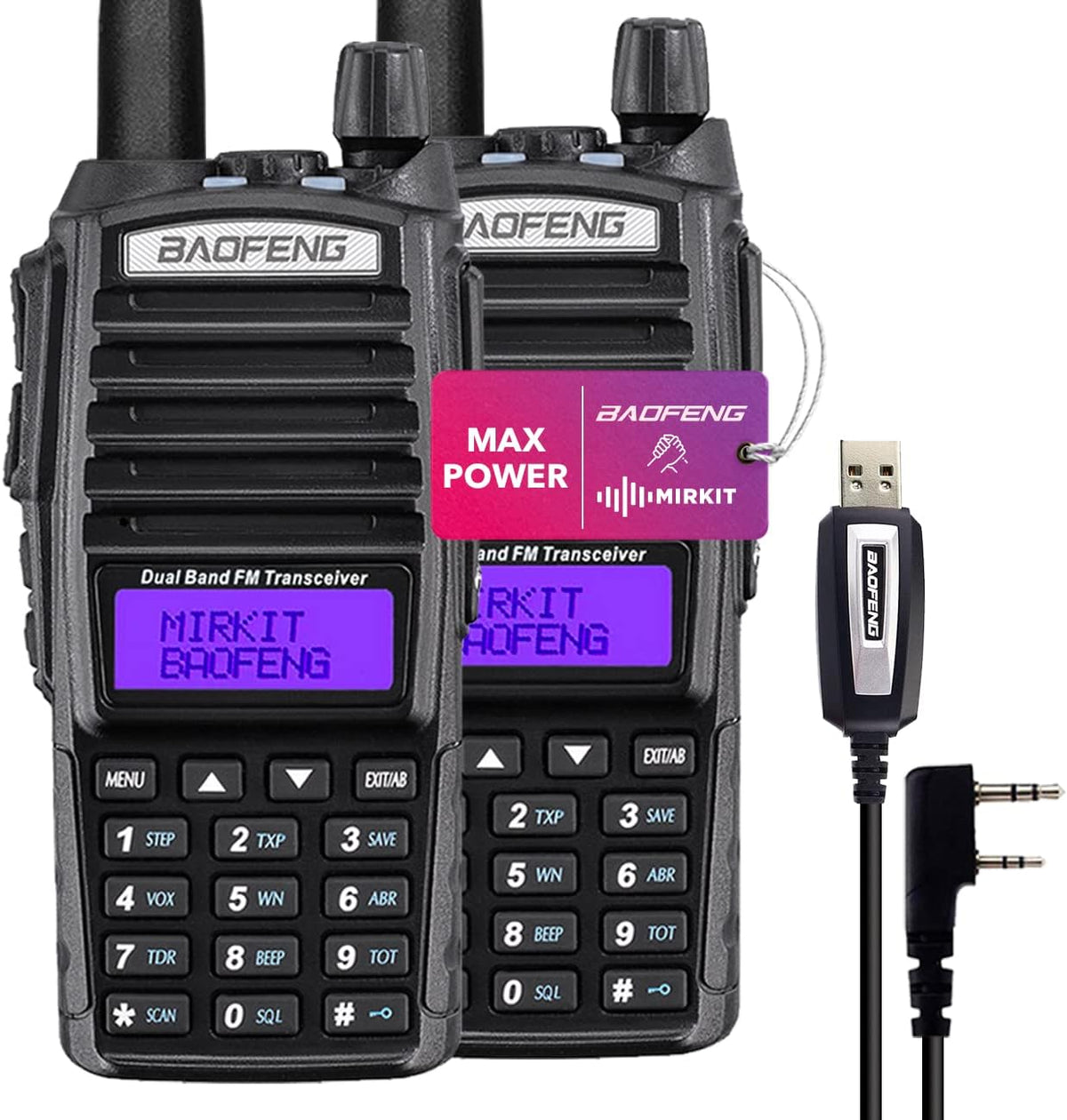 2X Ham Radios with 8 Watt Max Power 2800 mAh Li-ion Battery Pack Q144