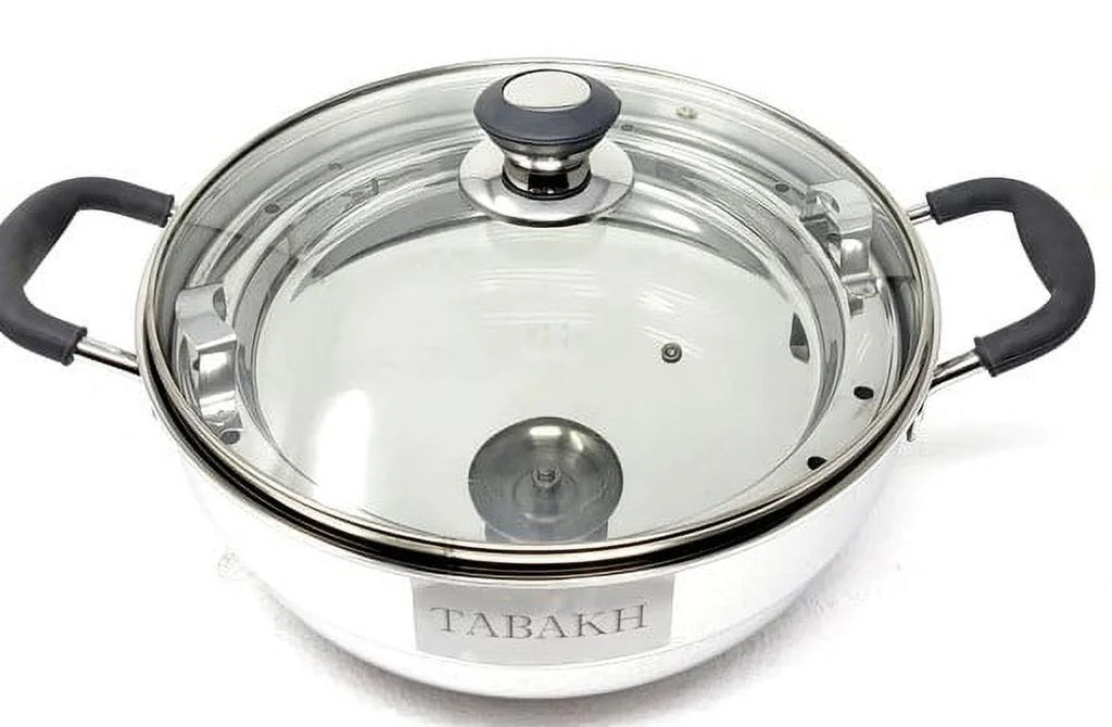 Tri-Ply Stainless Steel Multi Kadai with Steamer Plate, Idli Plates, Dhokla Plates I572
