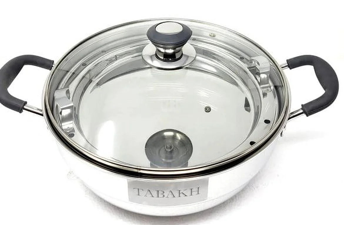 Tri-Ply Stainless Steel Multi Kadai with Steamer Plate, Idli Plates, Dhokla Plates I572