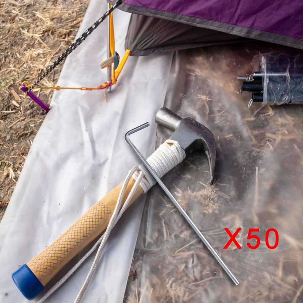 50 Pieces Aluminum Alloy Tent Pegs 200mm F400