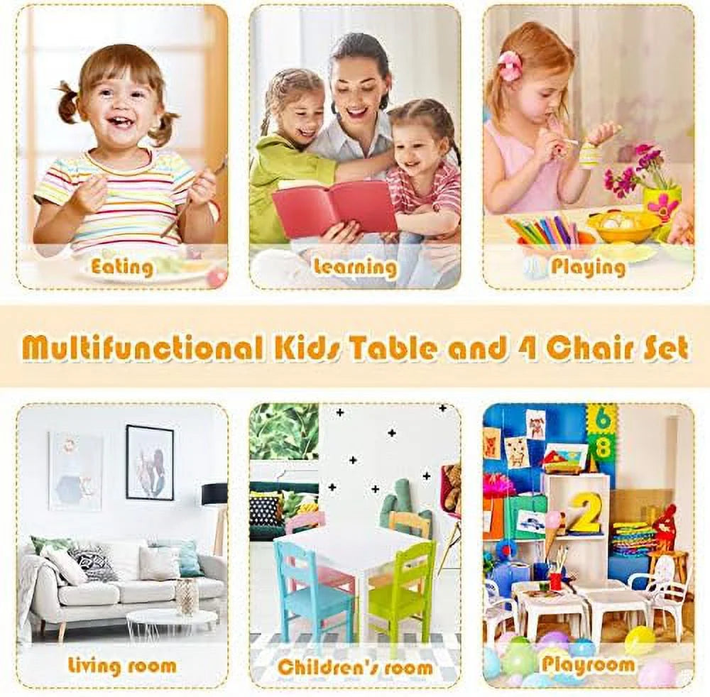 5 Piece Wood Table and Chair Set C54509